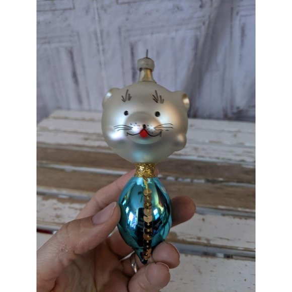 Italian glass bear mouse de carlini ? ornament Xma